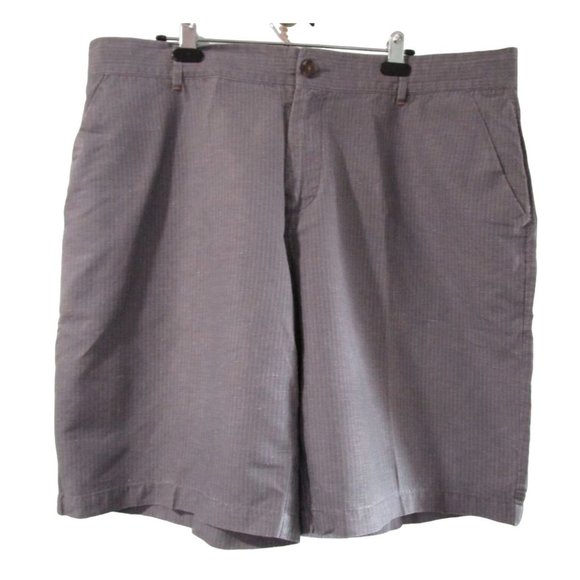 WRK Materials Co Mens Upscale Gray Stripe Linen Blend Shorts 40 EUC - Picture 1 of 15